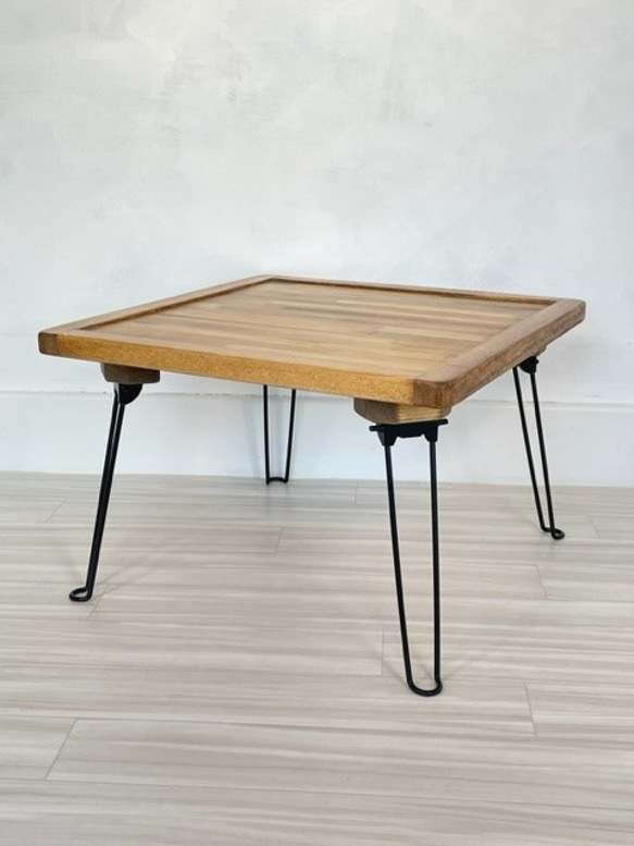 キッズテーブル便利な折畳み脚　(22033) ：素朴でシャビーな仕上がり 4枚目の画像