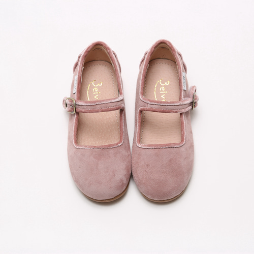 山羊革 スエード ワンストラップシューズ 子供用 本革 普段着