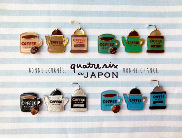 コーヒーLOVERのピンバッジセット☆due ピンバッチ quatresix