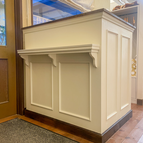 美容室L字カウンター（W1200ホワイト） ネイルサロンレジカウンター