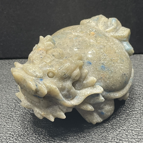 アメジスト 龍亀 ロングイ 天然石 置物 風水 虹入 OXS7M 龍亀 天然石