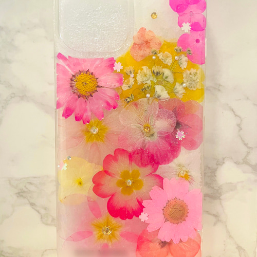 全機種対応 iPhoneケース 押し花ケース 押し花 ケース 花 Android 花柄 