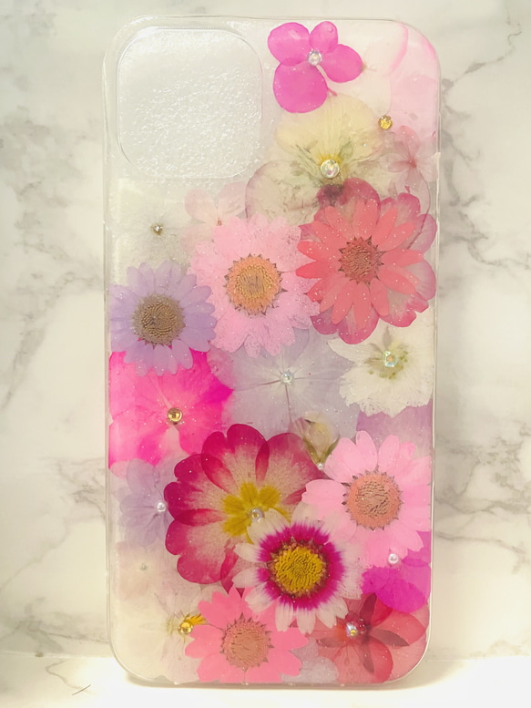全機種対応 iPhoneケース 押し花ケース 押し花 ケース 花 Android 花柄 