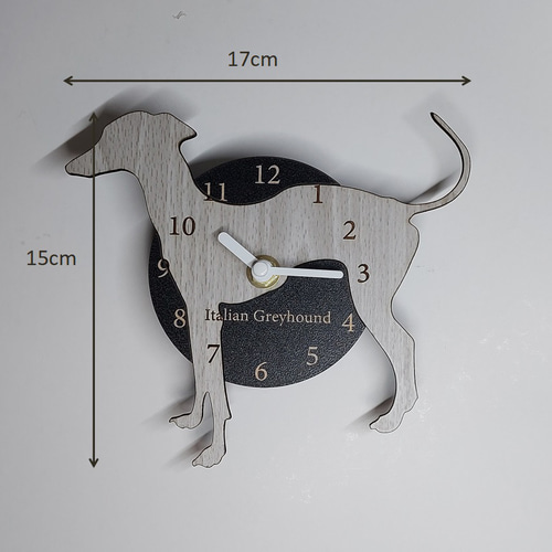文字・名入れ】【置時計スタンド付き】ワンちゃん コンパクト静音