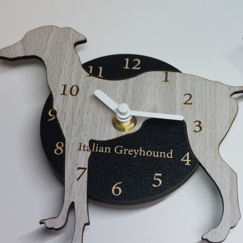 文字・名入れ】【置時計スタンド付き】ワンちゃん コンパクト静音