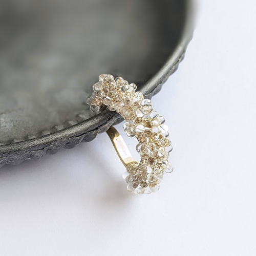 クリア つぶつぶビーズのボリュームイヤーカフ 2個set イヤーカフ