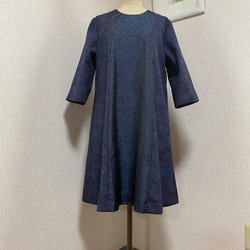 着物リメイク　紬のチュニック 1枚目の画像