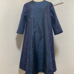 着物リメイク　紬のチュニック 2枚目の画像