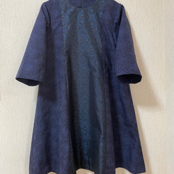 着物リメイク　紬のチュニック 5枚目の画像