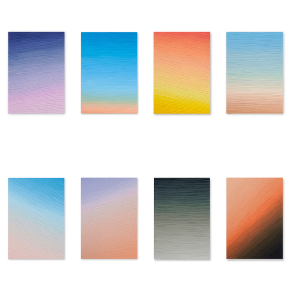 【新色】 夕日を感じる絵画　パステルカラー　ブルー　サーモンピンク　アートパネル　北欧 10枚目の画像