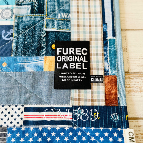 カフェマット 犬 男前 ジャンクパッチワーク マリンタイプ 【1点物です