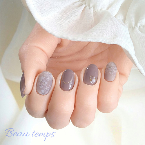 ニュアンスフラワーネイル♡ネイルチップ200 ネイルチップ（つけ