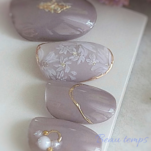 ニュアンスフラワーネイル♡ネイルチップ200 ネイルチップ（つけ爪