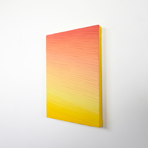 立体的な紙製アートパネル オレンジ青グラデーション