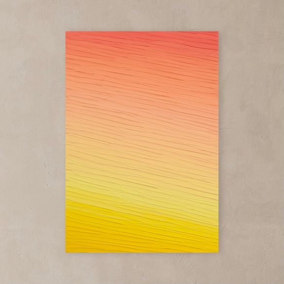 立体的な紙製アートパネル オレンジ青グラデーション