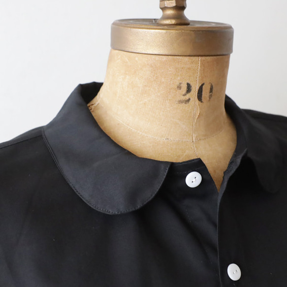 新作　重ねて楽しむ　付け襟　丸襟 　ブラック　コットン１００％　丸襟　付け衿　E17K 6枚目の画像