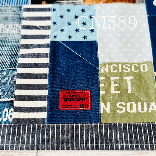 カフェマット 犬 カフェマット 犬 男前 ジャンクパッチワーク 【1点物