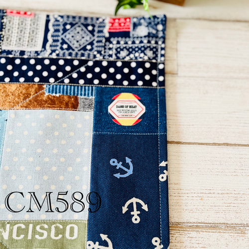 カフェマット 犬 カフェマット 犬 男前 ジャンクパッチワーク 【1点物