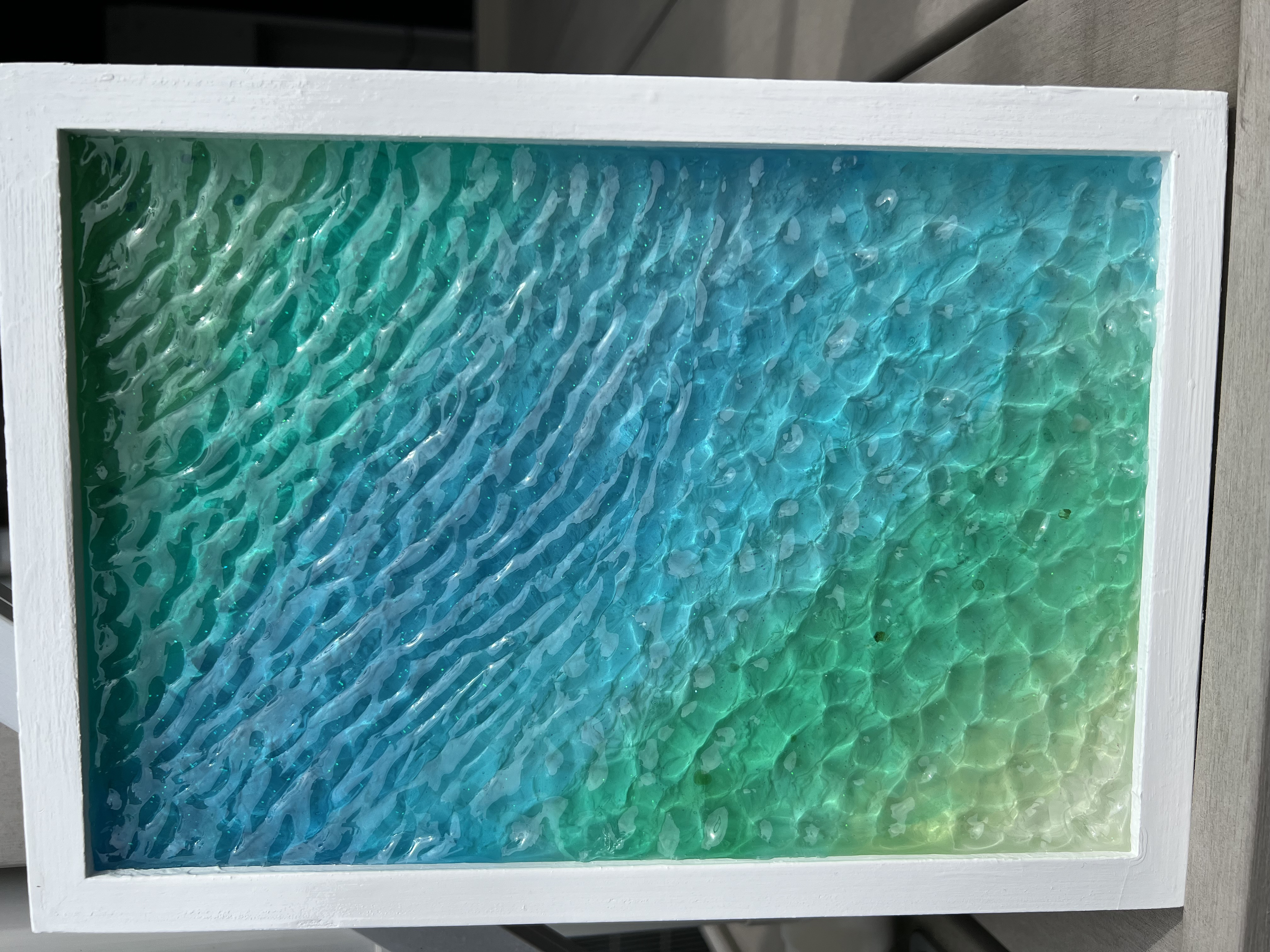 レジンアート　波紋　海アート　インテリアパネル　オーシャンアート