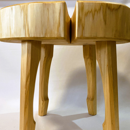 檜　丸太 スツール 特大　裾広がり　No.1171 天然木スツール 丸太スツール 国産無垢材 国産ひのき 日本製 椅子 腰掛