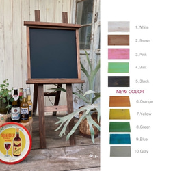 木製イーゼルのブラックボード 11色より ☆ 店舗等のみ個人宅への