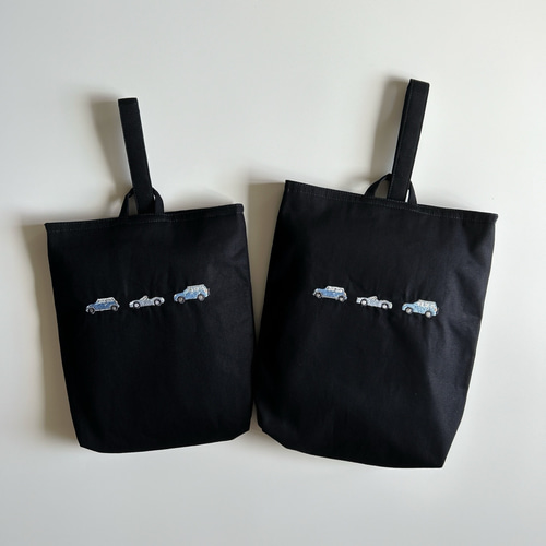 レッスンバッグ✖️2 上履き入れ✖️2 ヌビ　ラベンダー刺繍 入園入学 刺繍ヌビ2点セット レッスンバッグ・シューズケース
