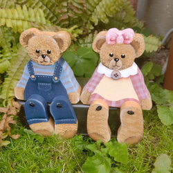 SALE! トールペイント女の子男の子木製お人形オブジェ