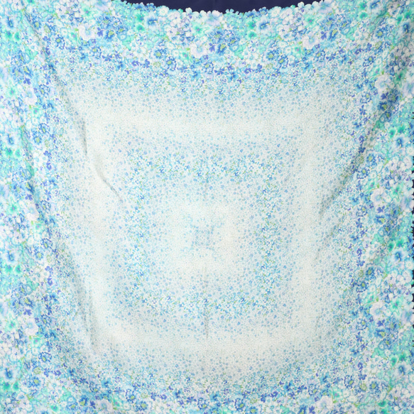 シルクの大判スカーフ　-マリン- 11枚目の画像