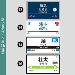 【メール便送料無料】 電車 名入れ 長袖 ロンパース 駅名 【駅名標】［lr-vehicle70］ 出産祝い プレゼント 7枚目の画像