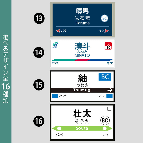 【メール便送料無料】 電車 名入れ 長袖 ロンパース 駅名 【駅名標】［lr-vehicle70］ 出産祝い プレゼント 7枚目の画像