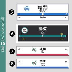 【メール便送料無料】 電車 名入れ スタイ 駅名 【駅名標】［bib-vehicle70］シンプル 出産祝い プレゼント 4枚目の画像