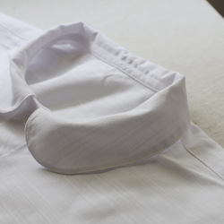 ⁂重ねて楽しむ　付け襟　丸襟 　ホワイト　ギマ　コットン１００％　丸襟　付け衿　E17L 8枚目の画像