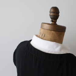 ⁂重ねて楽しむ　付け襟　丸襟 　ホワイト　ギマ　コットン１００％　丸襟　付け衿　E17L 6枚目の画像