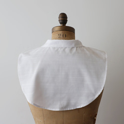⁂重ねて楽しむ　付け襟　丸襟 　ホワイト　ギマ　コットン１００％　丸襟　付け衿　E17L 4枚目の画像