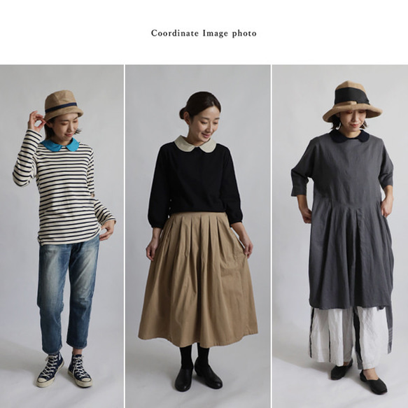 ⁂重ねて楽しむ　付け襟　丸襟 　ホワイト　ギマ　コットン１００％　丸襟　付け衿　E17L 9枚目の画像