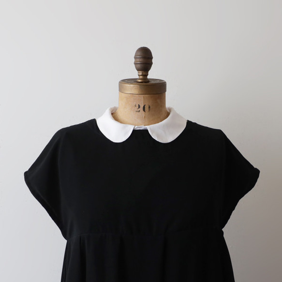 ⁂重ねて楽しむ　付け襟　丸襟 　ホワイト　ギマ　コットン１００％　丸襟　付け衿　E17L 7枚目の画像