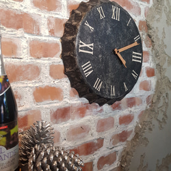 純手繪仿鍛造銀大瓶蓋時鐘 工業風 靜音 掛鐘 時鐘 復古風 clock 第3張的照片