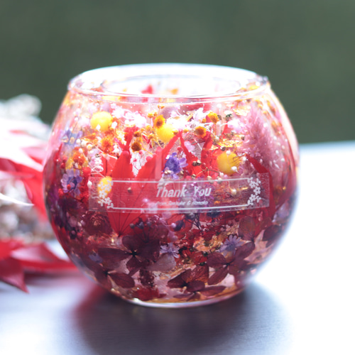 選べる天然石アロマストーン】「紅葉とシトリンの水中庭園」天然石入