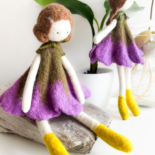 フェルト人形ドール バッグチャーム ボブヘア ソメイ 桜 nasan-L001