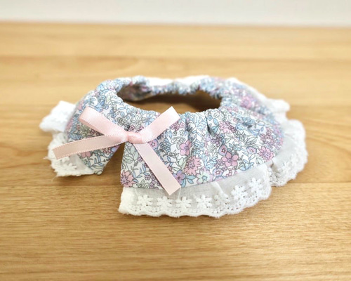 犬スタイ ペットスタイ 小花柄のフリルレースが可愛いスタイ 小型犬