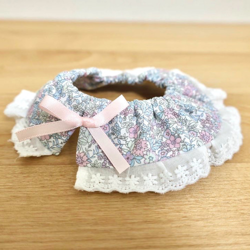 犬スタイ ペットスタイ 小花柄のフリルレースが可愛いスタイ 小型犬