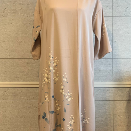 着物リメイク　色留袖ワンピース zunezune 色留袖 巻きドレス 7分袖 着物リメイクワンピース