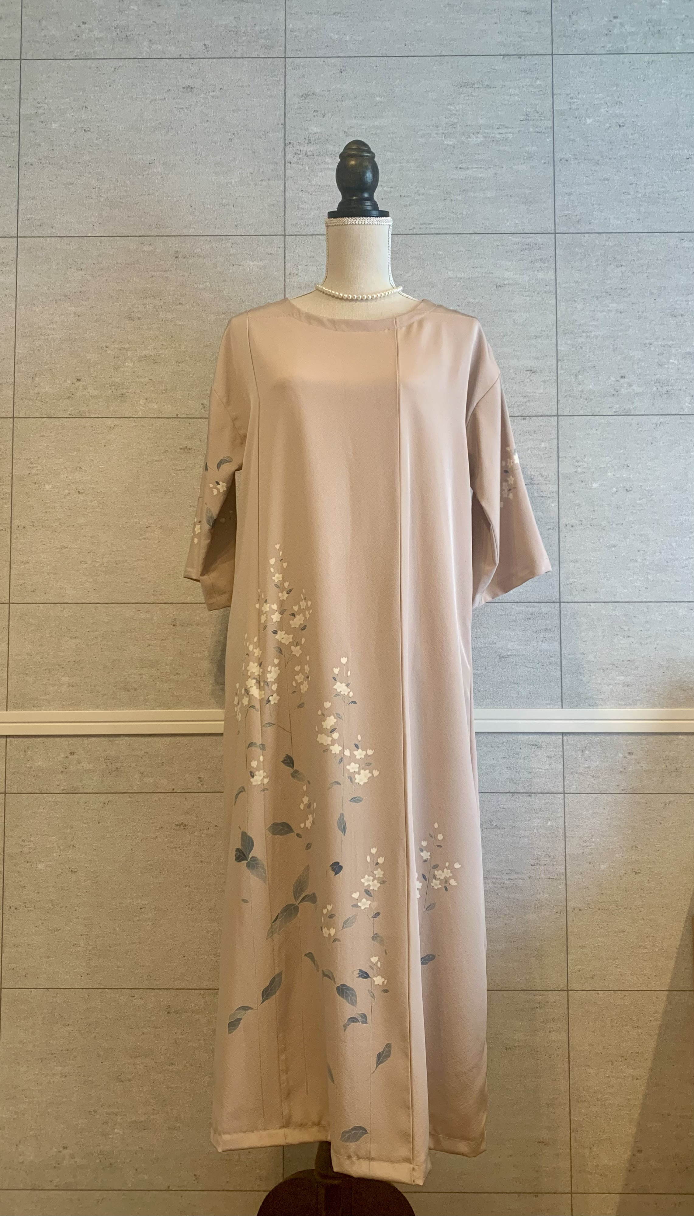 留袖リメイク豪華お着物よりAラインワンピース 結婚式 パ―ティ