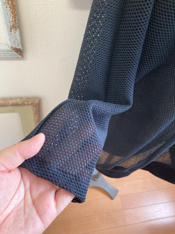 促銷價 ★ 透視網❤️ 網網蝙蝠袖束腰外衣 黑色（尺寸自由 L - LL） 第5張的照片