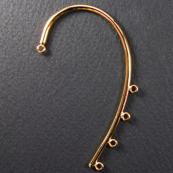 金具 アクセサリパーツ イヤーフック Ｂタイプ 16KG金メッキ 金色 ゴールドカラー 真鍮製 1枚目の画像