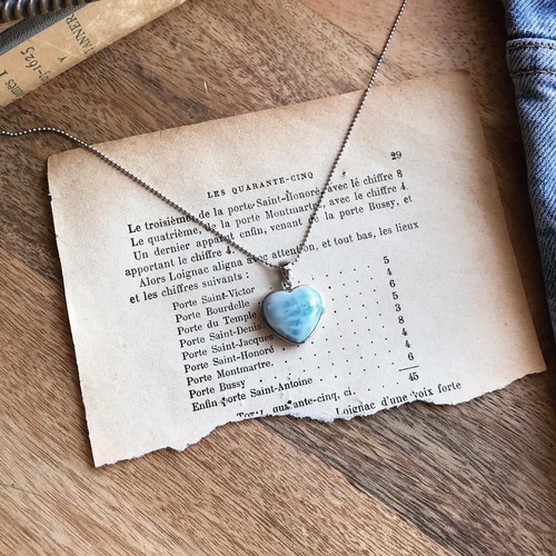 ラリマーHeartの大人可愛げBlueネックレス♡ ネックレス・ペンダント  