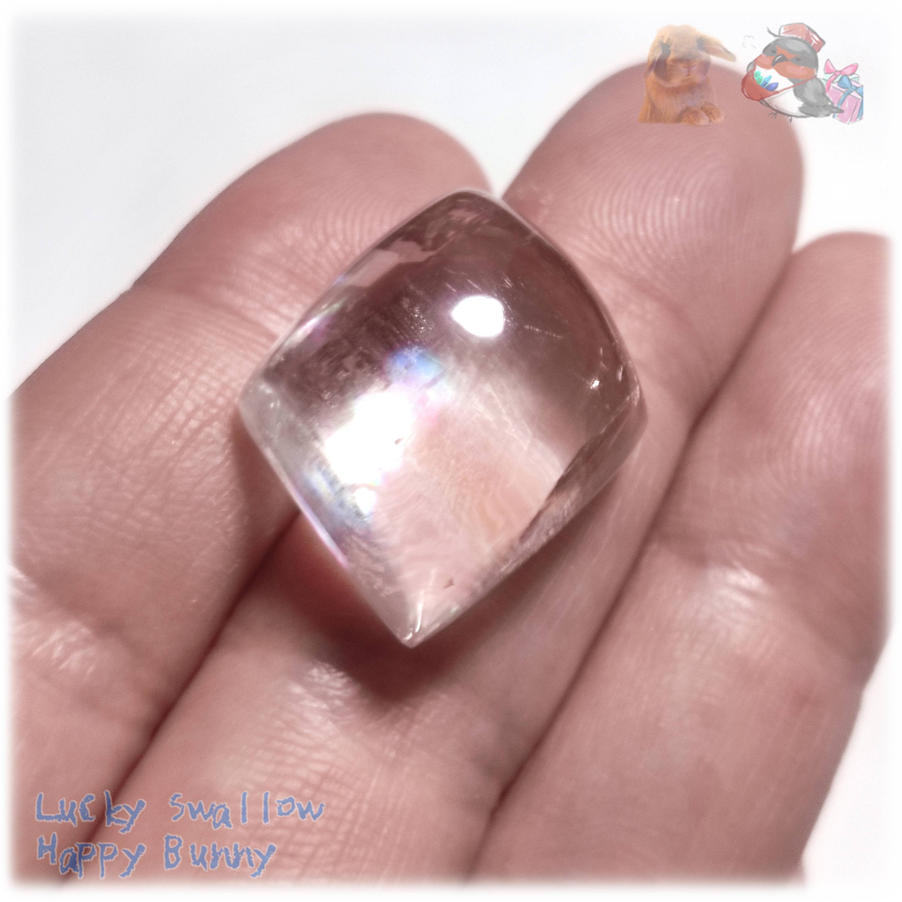 希少 超高透明 虹入り レインボーオプティカルカルサイト アイスランド産 カボション ルース 5781