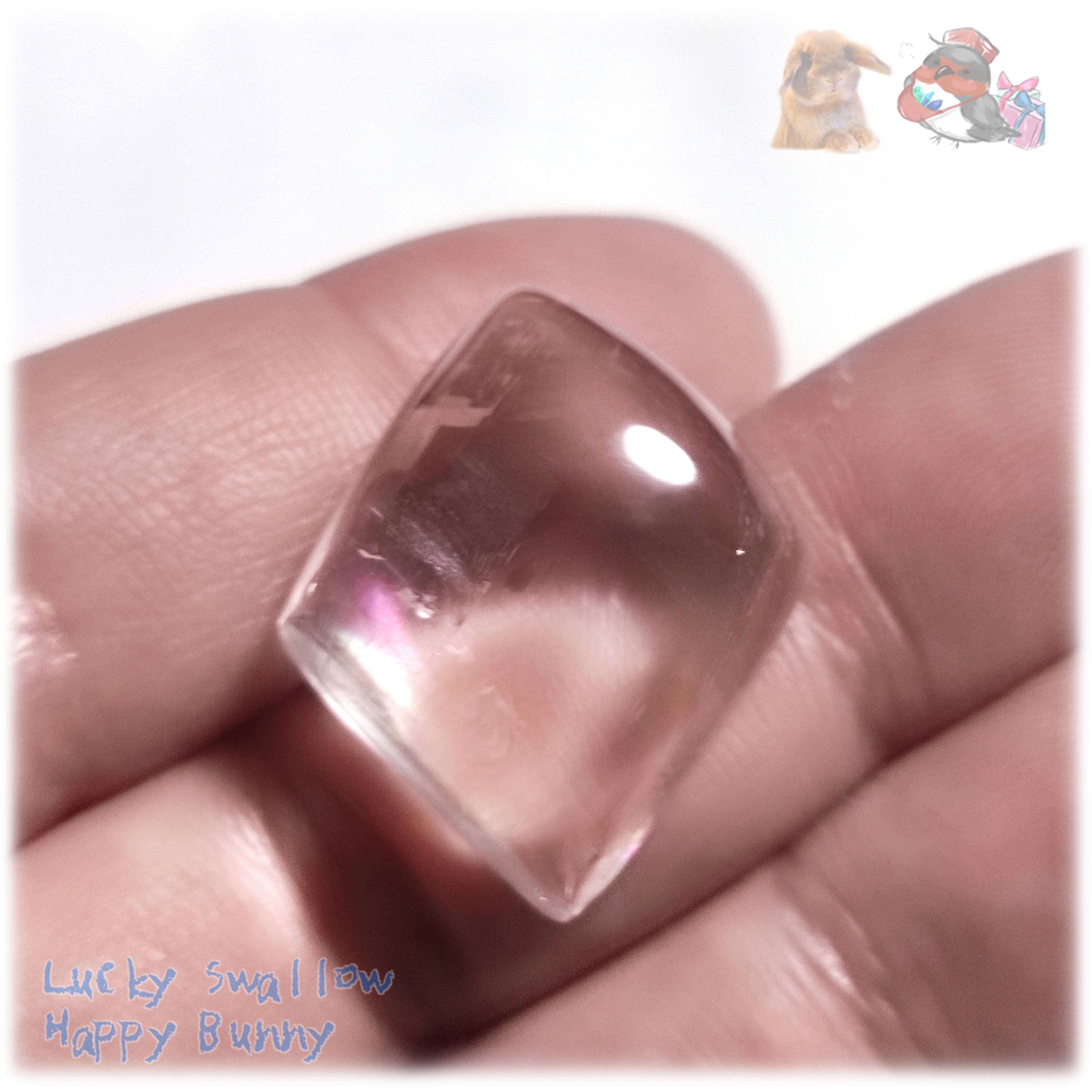 希少 超高透明 虹入り レインボーオプティカルカルサイト アイスランド産 カボション ルース 5781