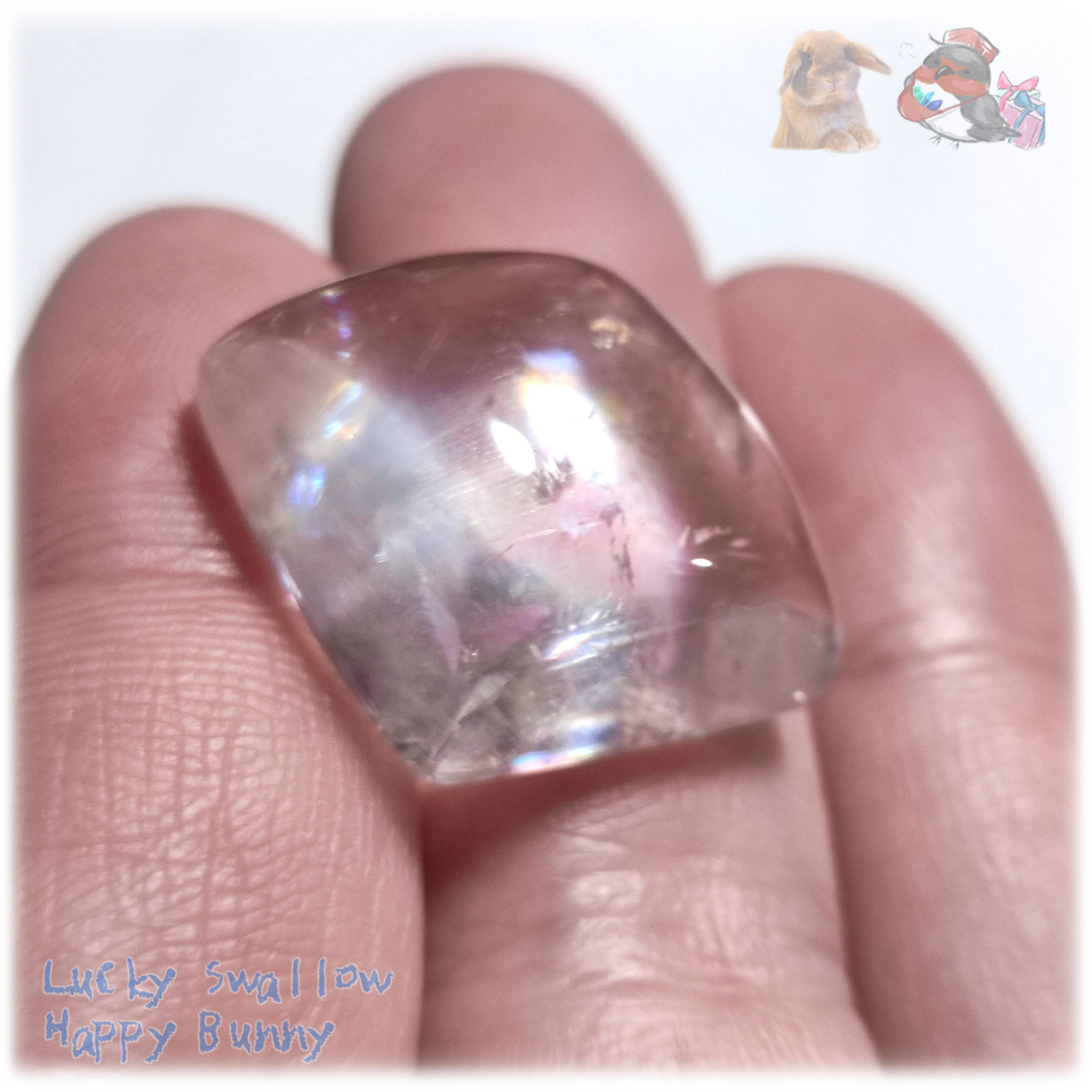 希少 超高透明 虹入り レインボーオプティカルカルサイト アイスランド産 カボション ルース 5781