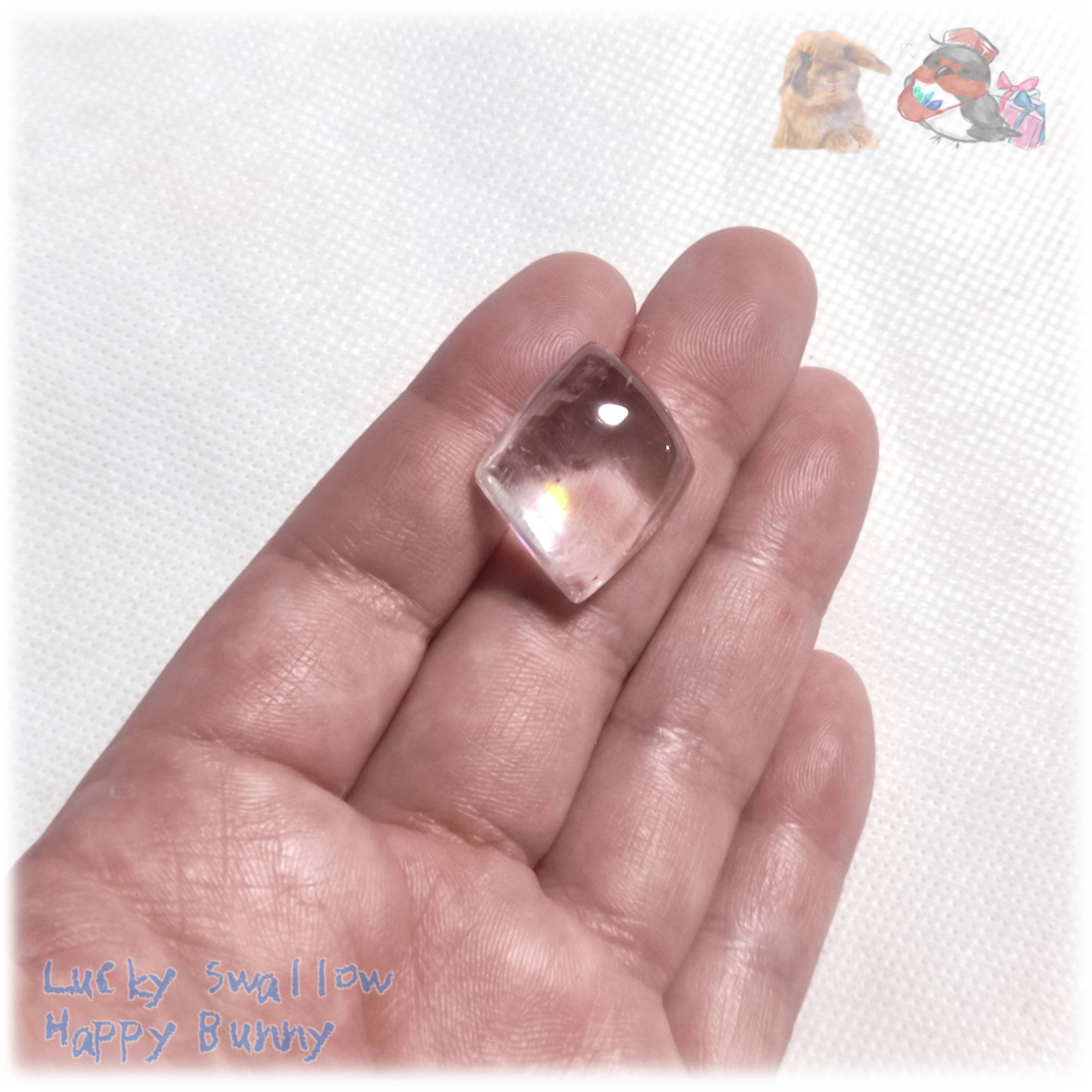 希少 超高透明 虹入り レインボーオプティカルカルサイト アイスランド産 カボション ルース 5781